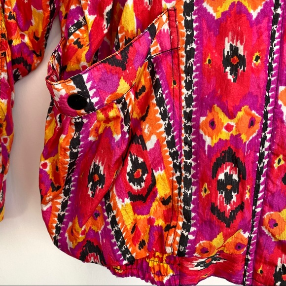 Vintage 80's Aviat Sportif Bright Tribal IKAT Hip-Hop Full Zip Track Windbreaker - Picture 4 of 11